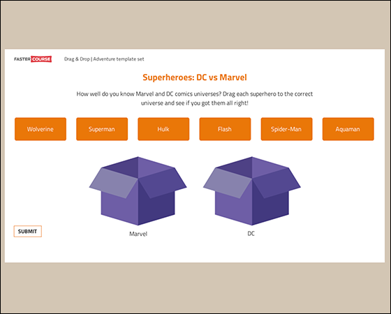 Storyline Superhero Drag and Drop E Learning Examples E Learning 