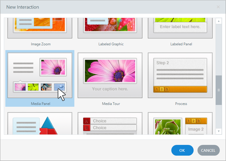 Wähle aus 20 Interaktionstypen in Articulate Engage 360