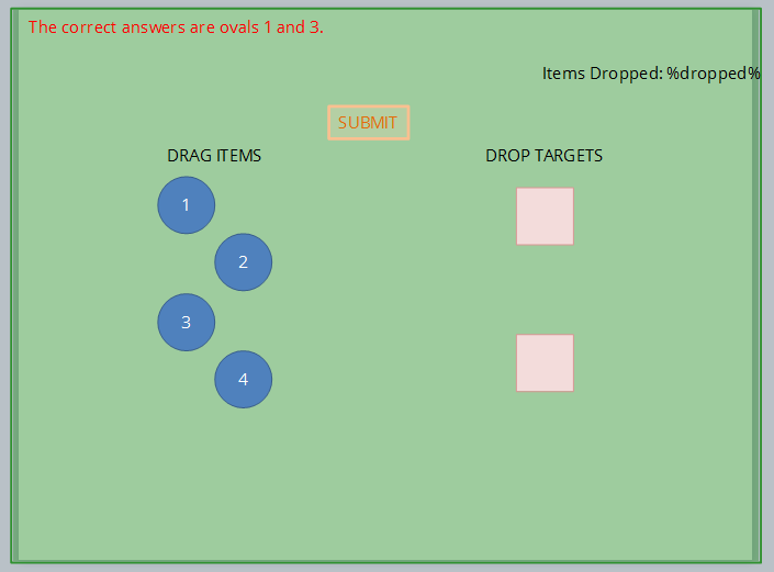 Drag and Drop Reset Items to Their Original Positions Articulate