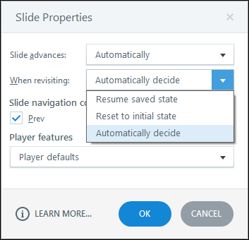 Slide properties