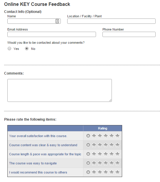 Course Feedback Form