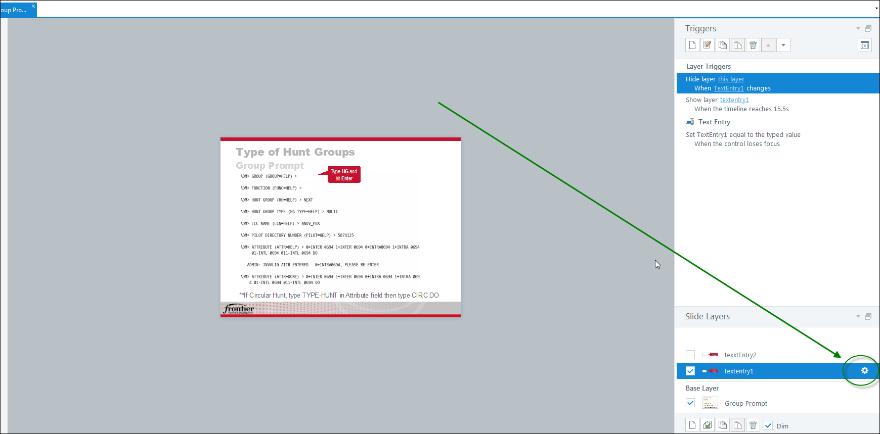 how to find the slide layer properties