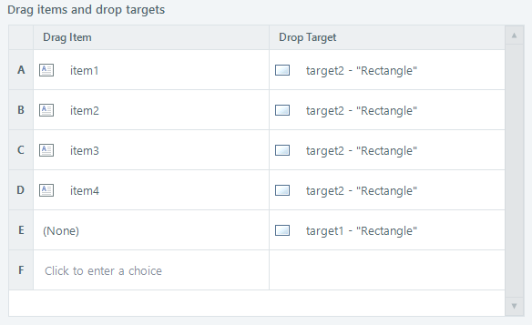 Define droptarget1 without attaching an item